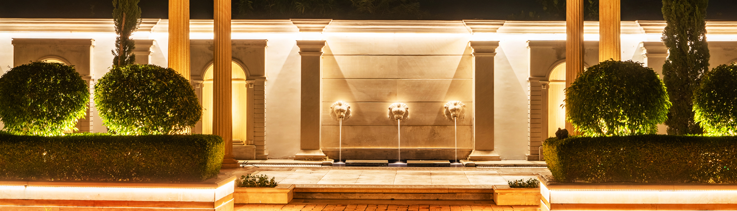 Perfect night lights to set the mood for any party, enhancing the ambiance of wedding venues outside.